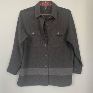 Vintage jones of new York flannel shirt Jacket oversized gray wool blend